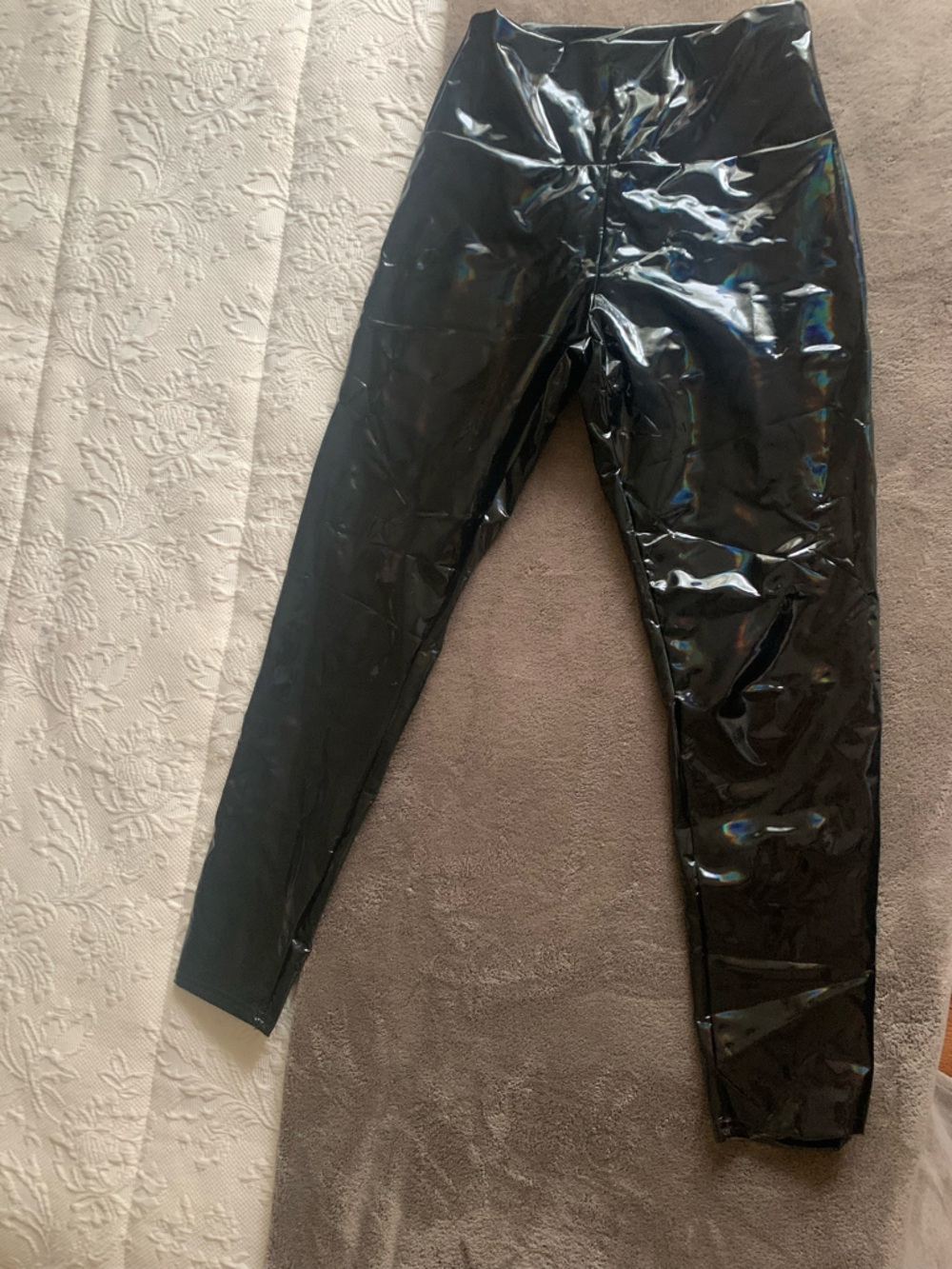 Black High-Shine Vinyl Leggings